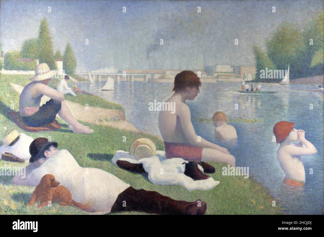 Bathers at Asnières by Georges Seurat Stock Photo