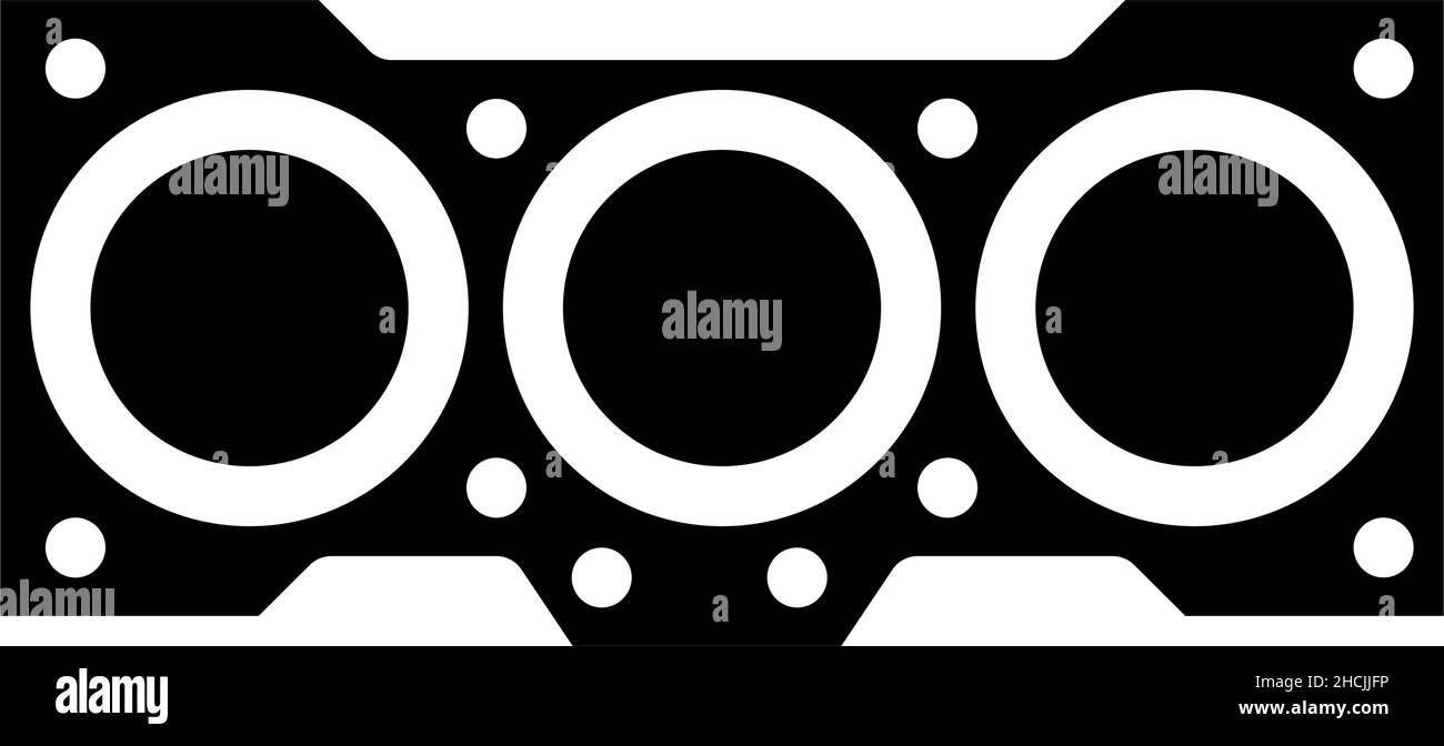 replacing the cylinder head gasket glyph icon vector illustration Stock Vector
