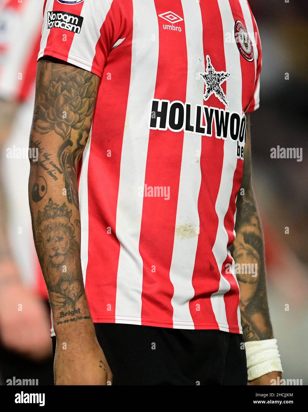 The tattoos of Ivan Toney #17 of Brentford Stock Photo - Alamy