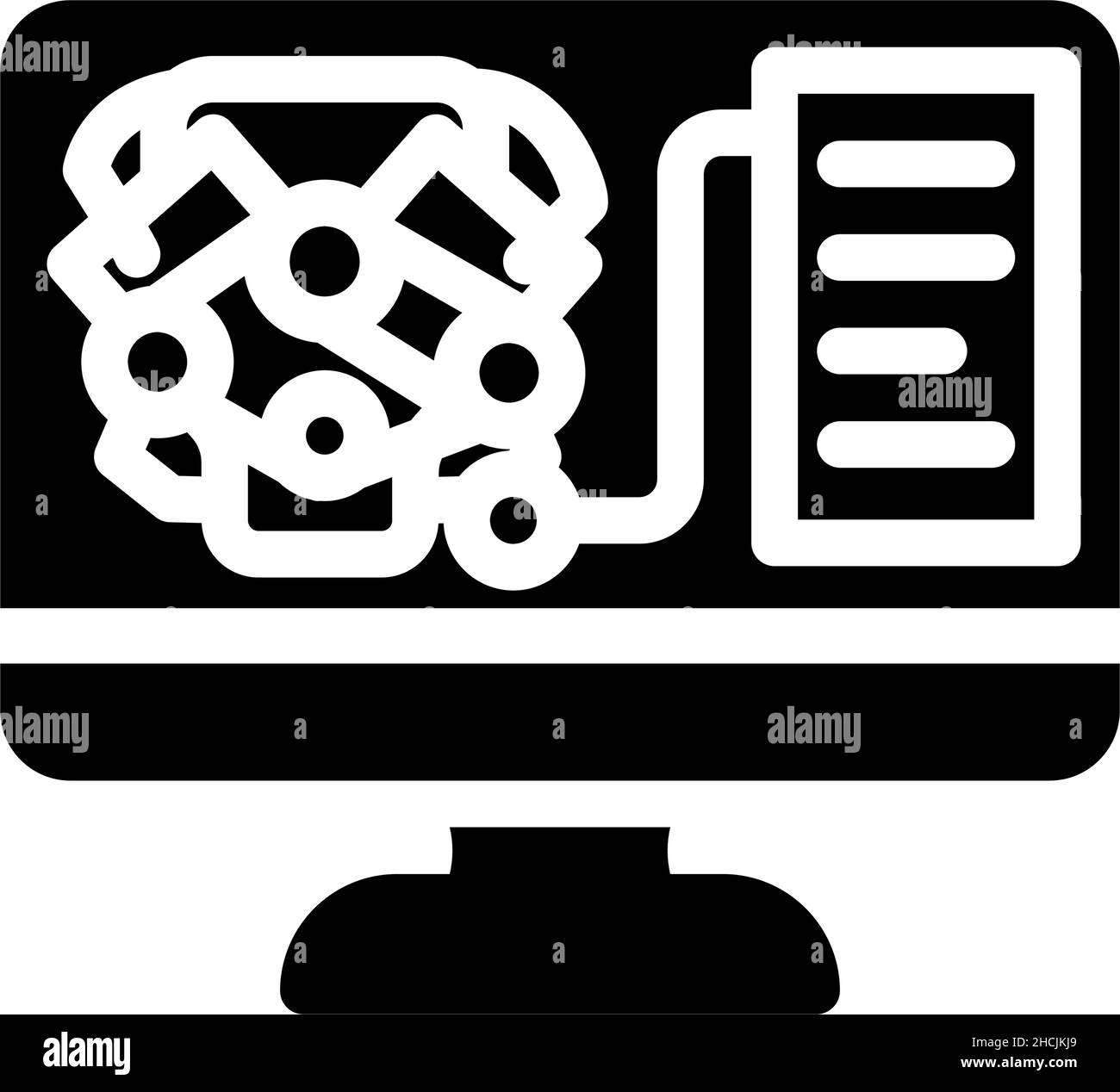 engine digital analysis and check glyph icon vector illustration Stock ...