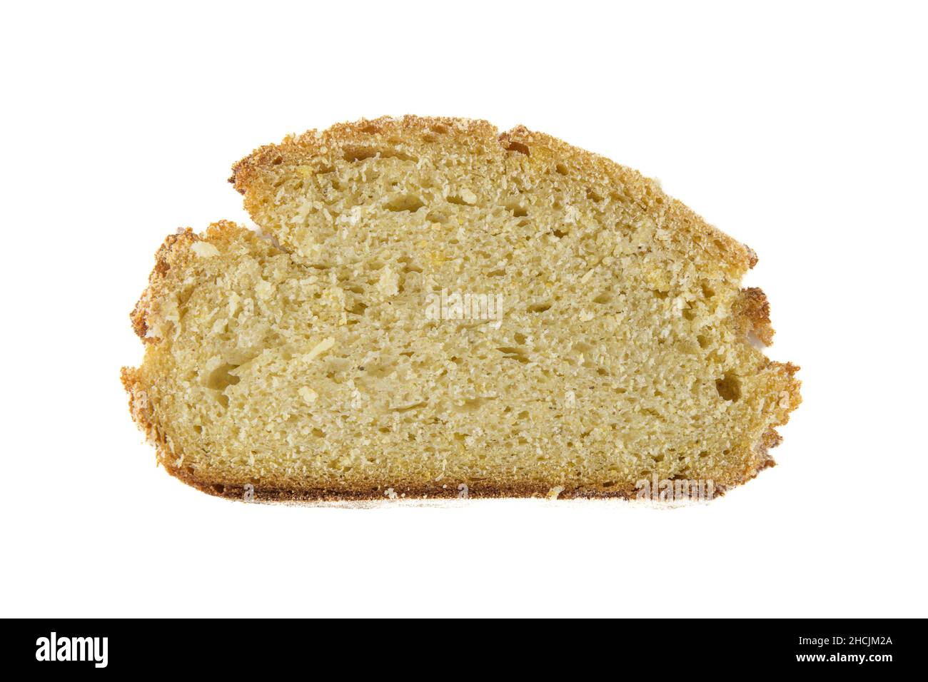 Slice of bread isolated on white background. Stock Photo