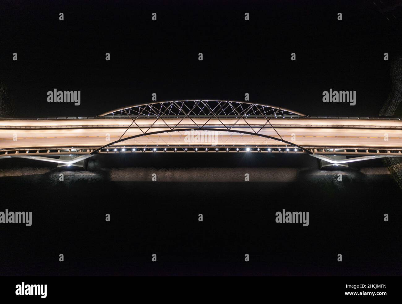 Aerial view illuminated cable hi-res stock photography and images - Alamy