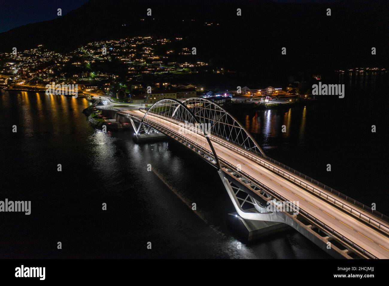 Aerial view illuminated cable hi-res stock photography and images - Alamy