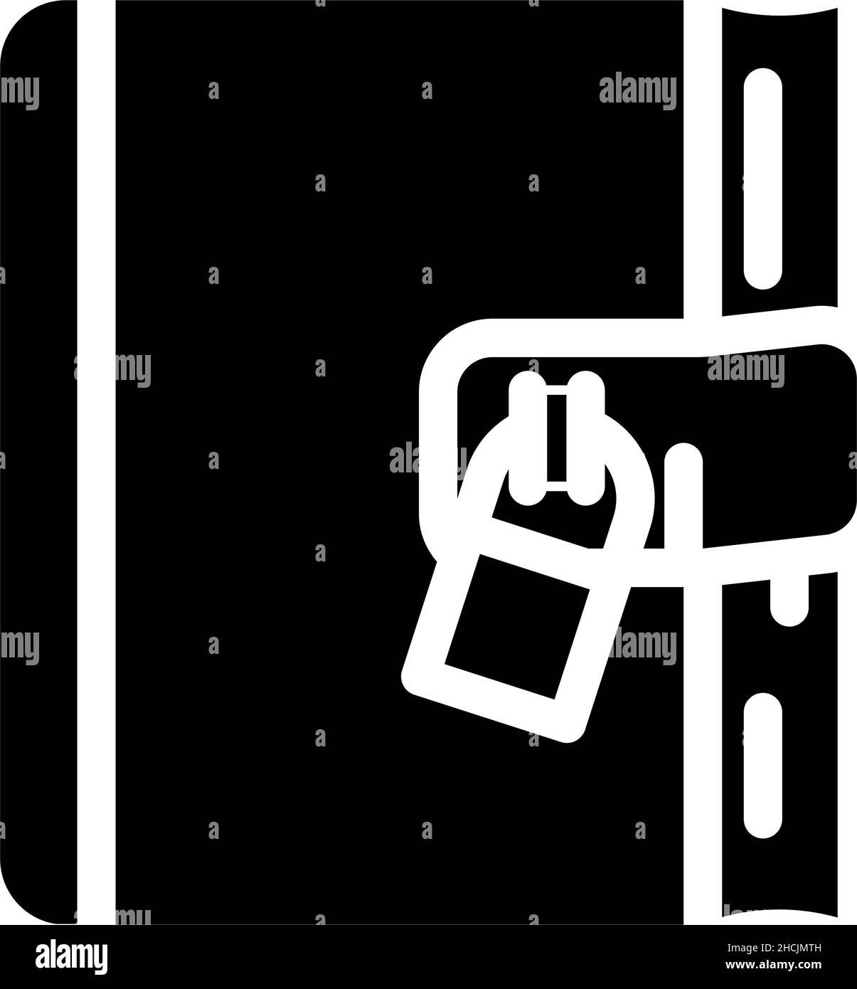 diary with lock glyph icon vector illustration Stock Vector Image & Art ...