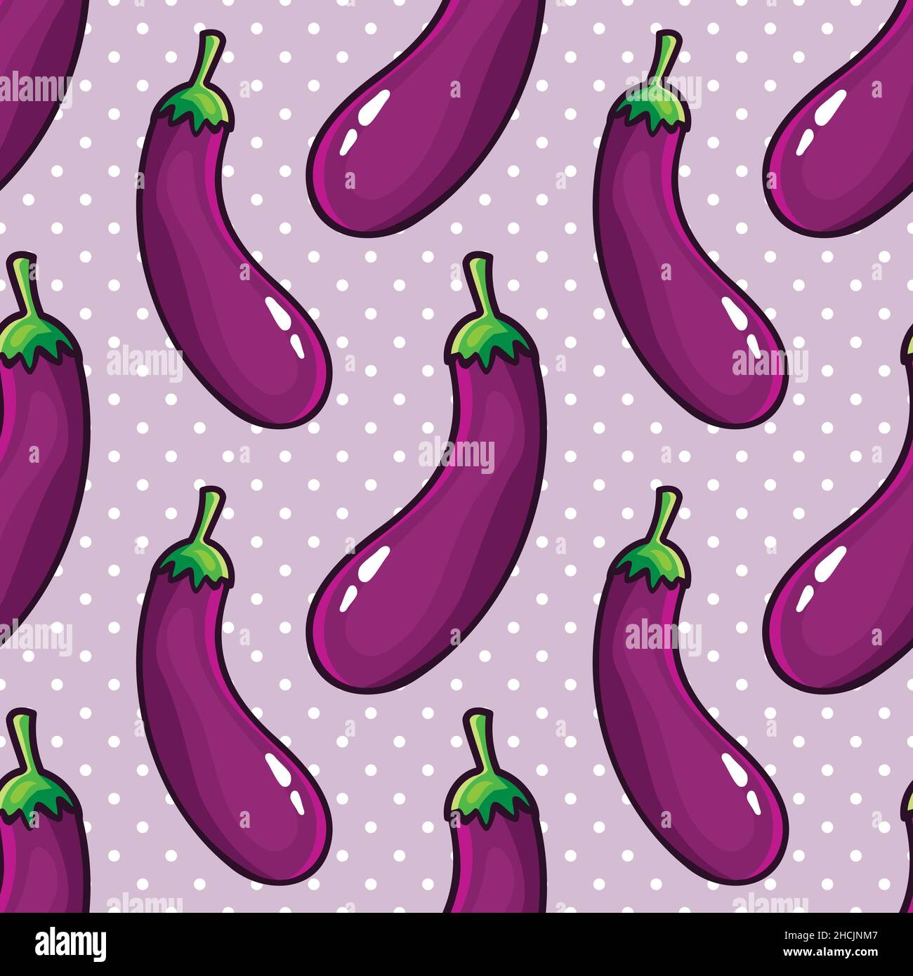 eggplant vegetable seamless pattern vector illustration Stock Vector