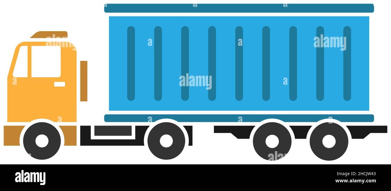 Container truck icon design template vector isolated illustration Stock Vector