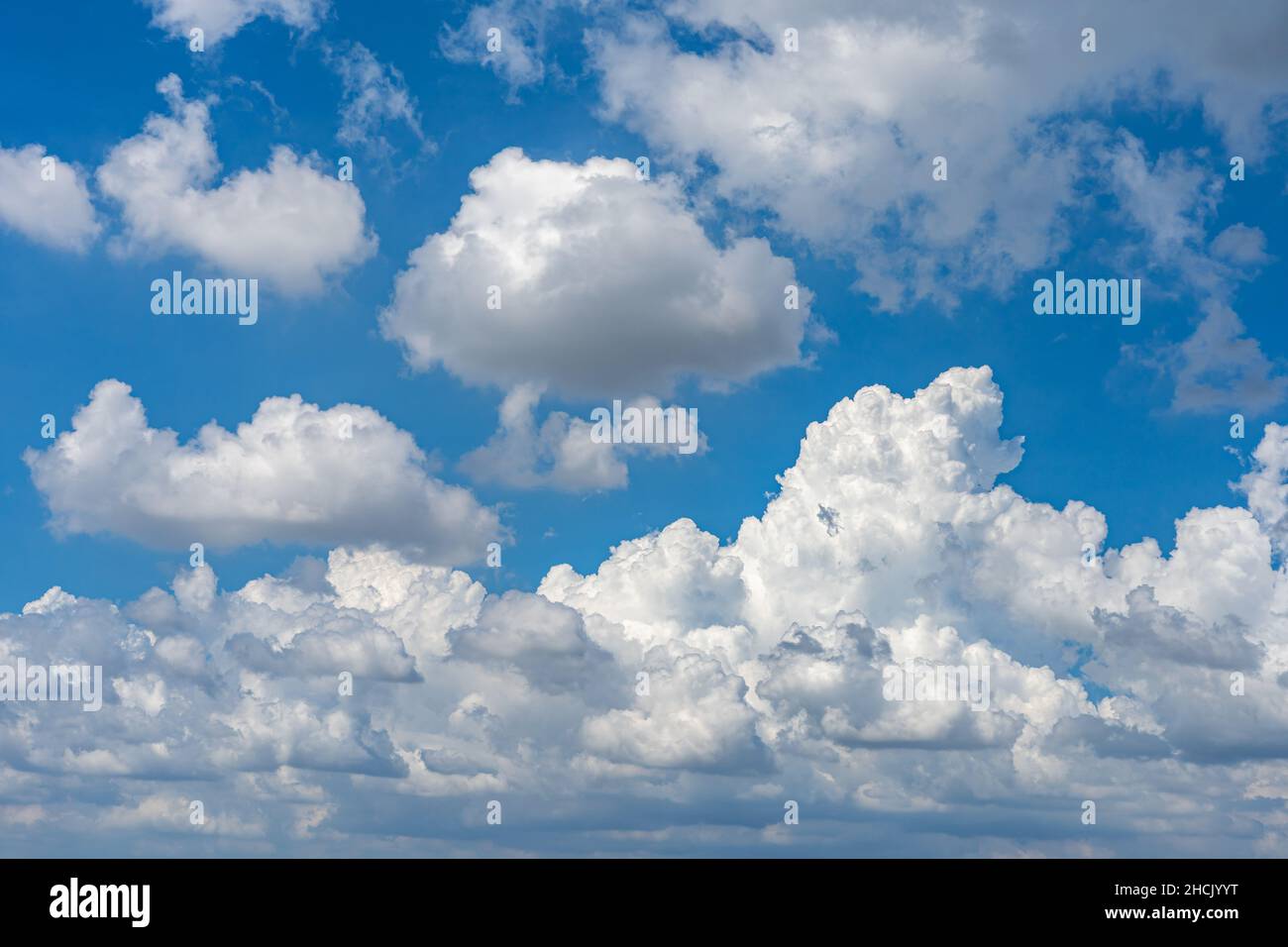 White clouds floating in the blue sky background Stock Photo