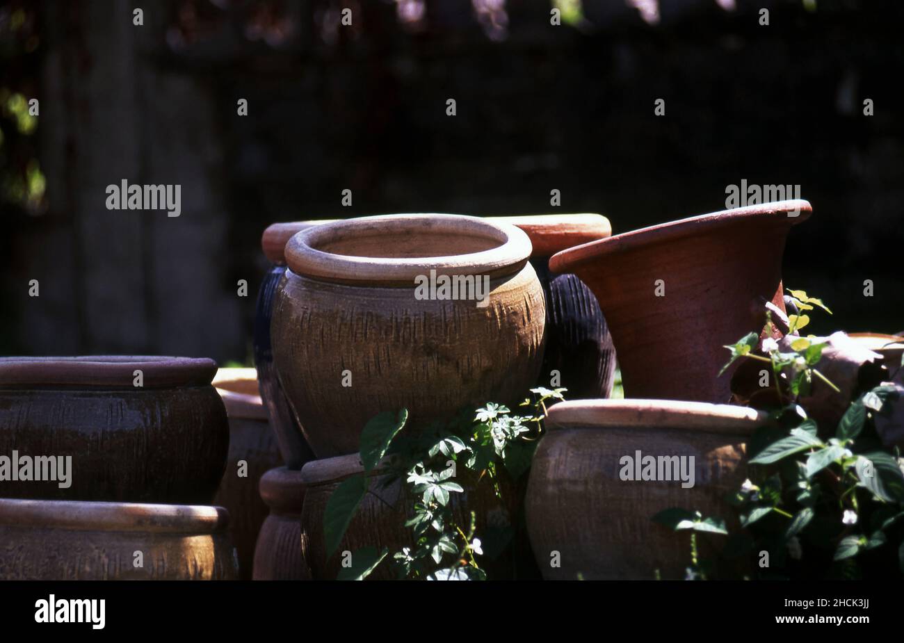 CLAY POTS FOR SALE Stock Photo