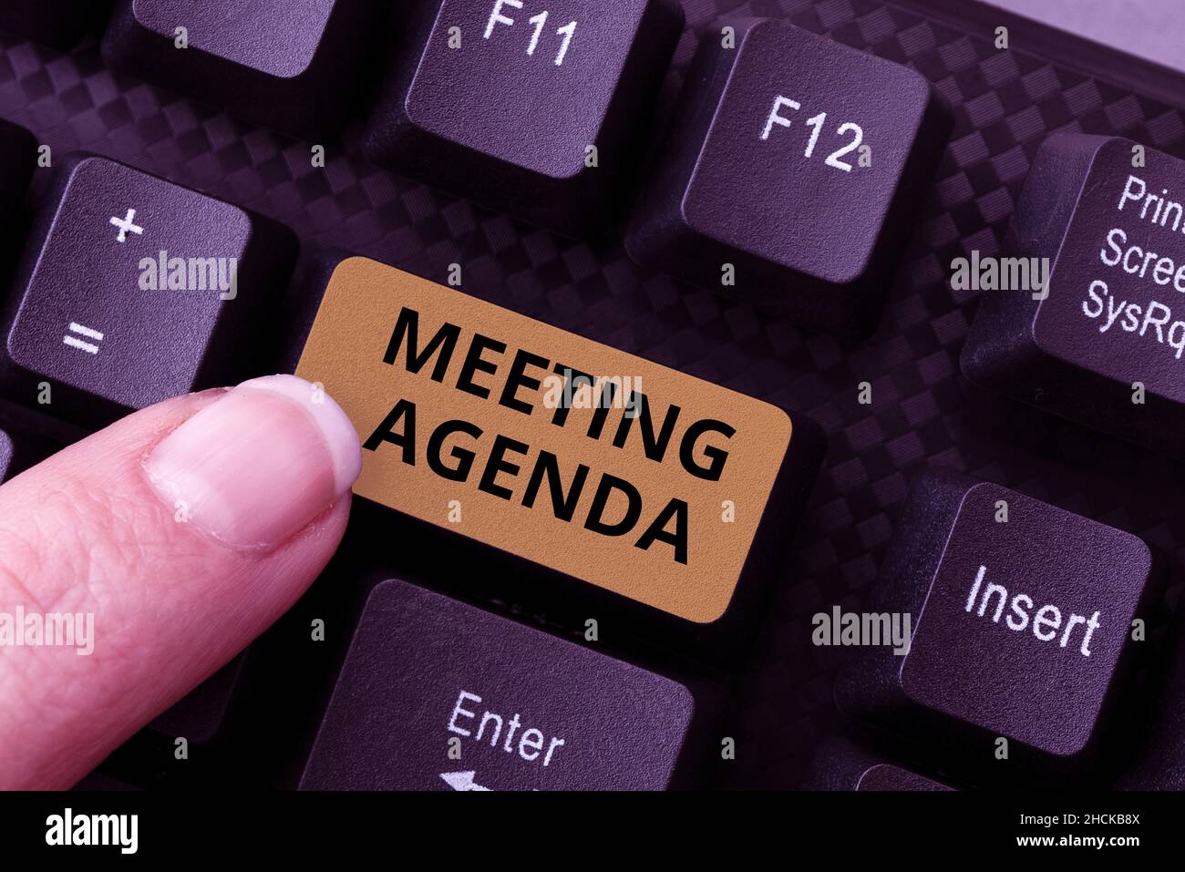 Hand writing sign Meeting Agenda. Business idea An agenda sets clear ...