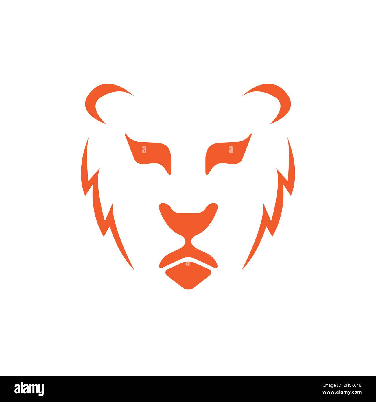 face sad lion logo design vector graphic symbol icon sign illustration creative idea Stock Vector
