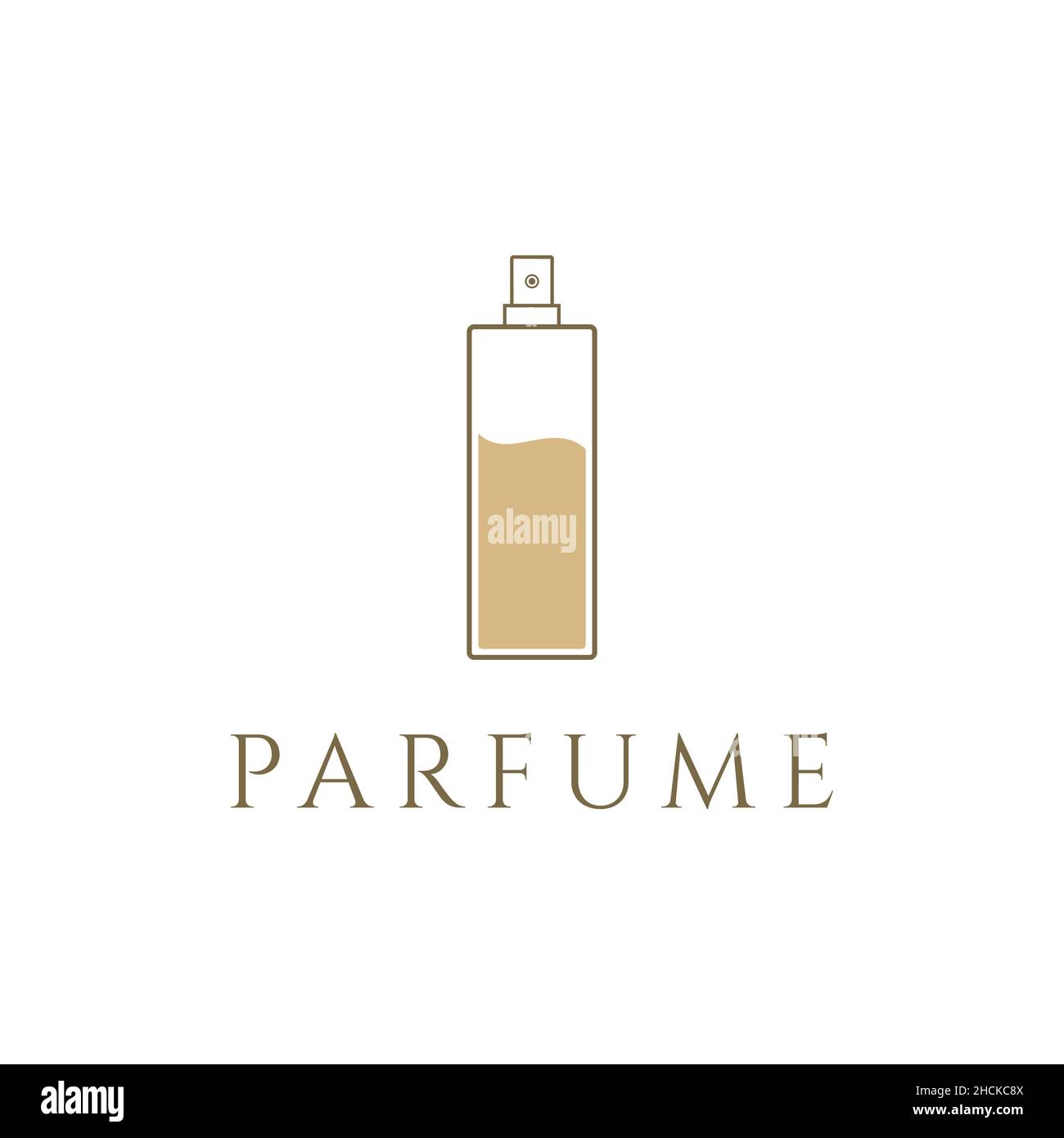 luxury bottle with oil perfume logo design vector graphic symbol icon sign illustration creative idea Stock Vector