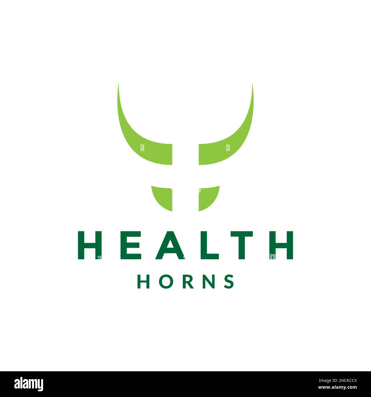 medical cross health with horn logo design vector graphic symbol icon sign illustration creative idea Stock Vector