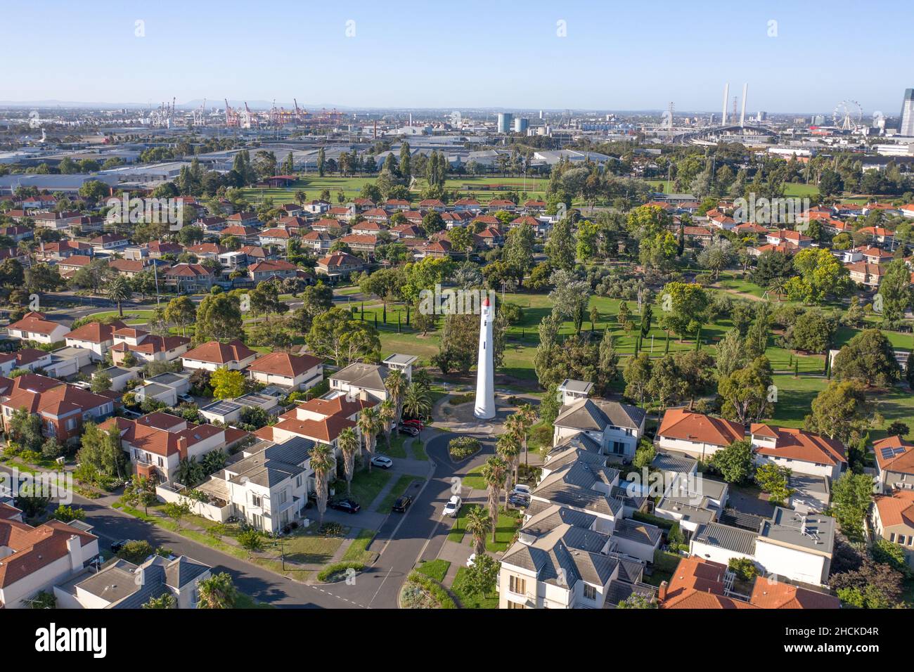 Port Melbourne Australia Aerial View Stock Photo Alamy