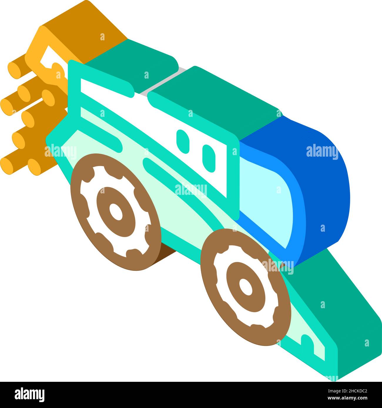 combine harvester isometric icon vector illustration Stock Vector Image ...