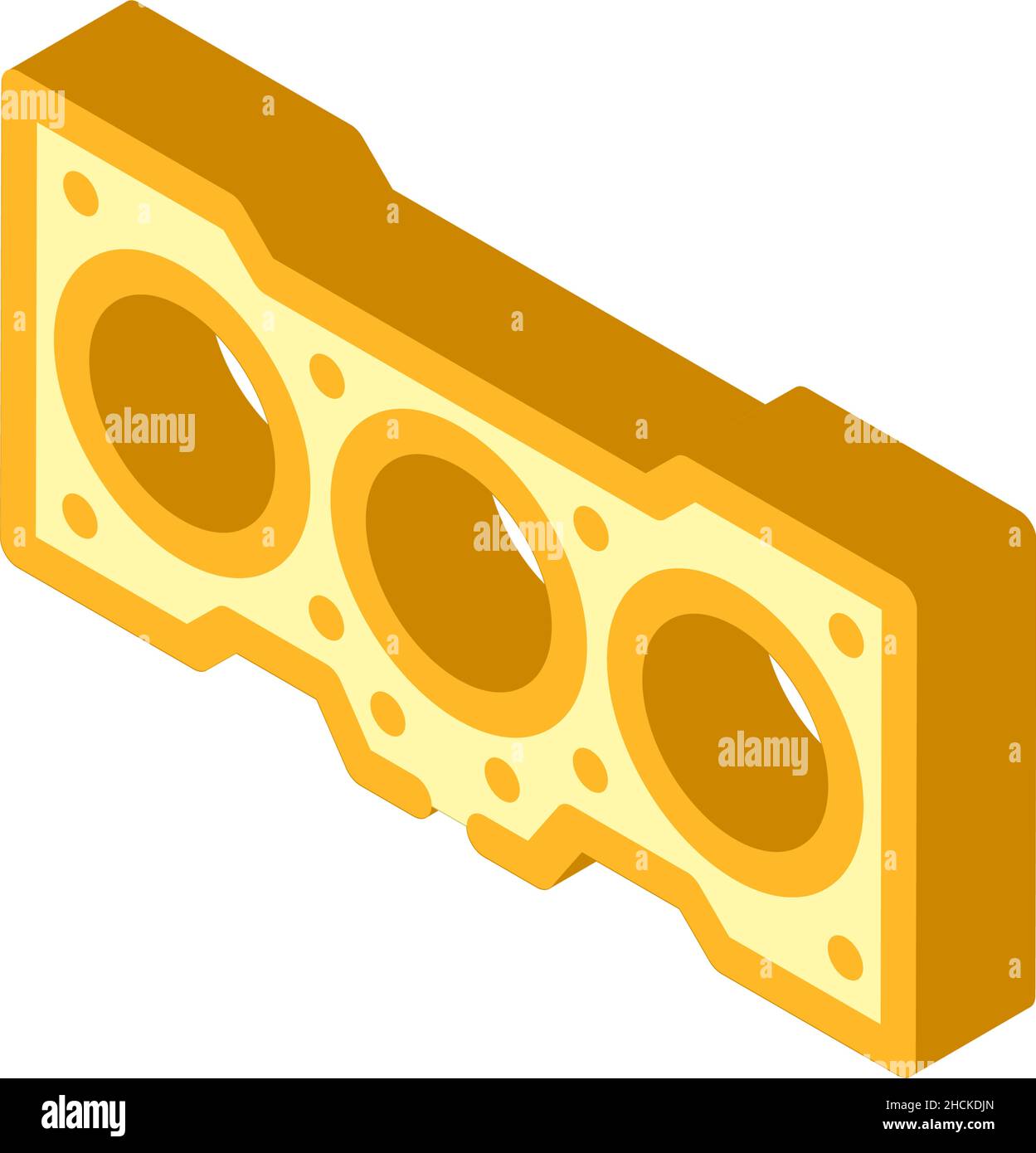 replacing the cylinder head gasket isometric icon vector illustration