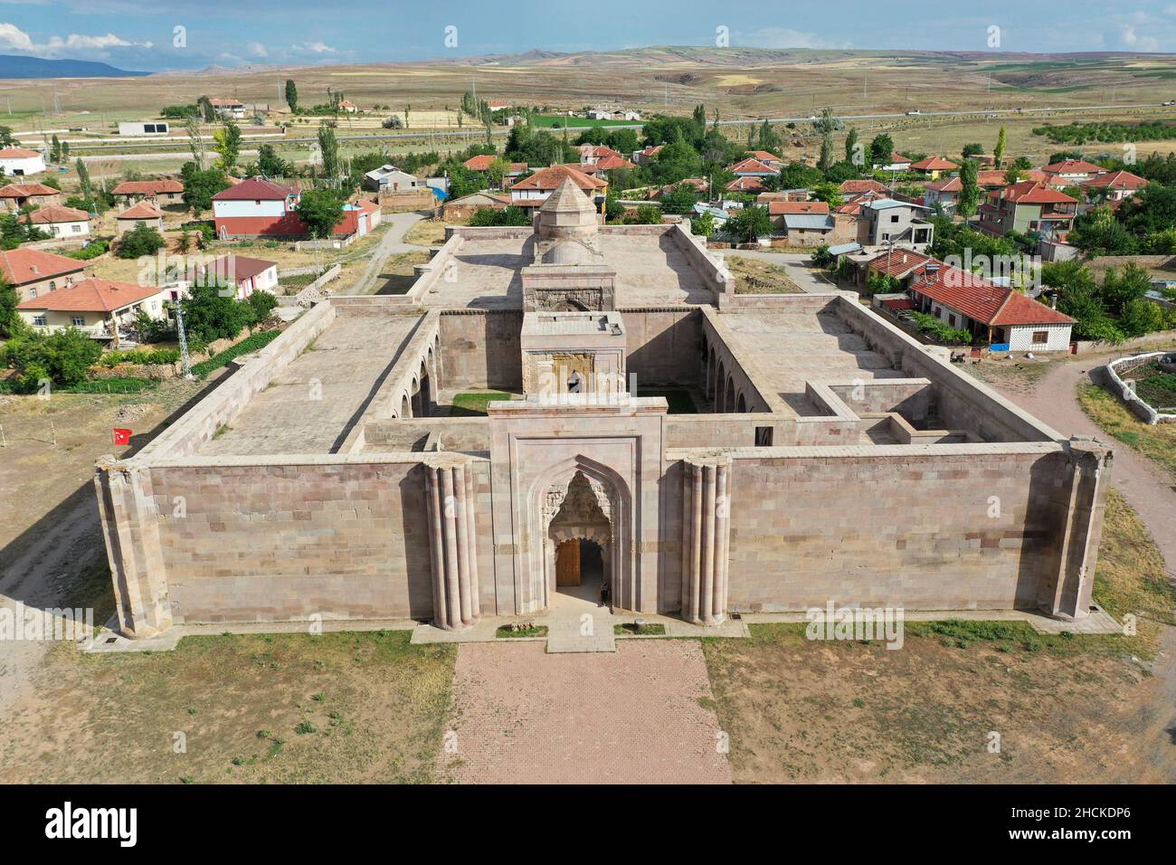 Sultan Hani Caravanserai belonging to Anatolian Seljuk period in Bunyan district of Kayseri. Kayseri, Turkey. Stock Photo