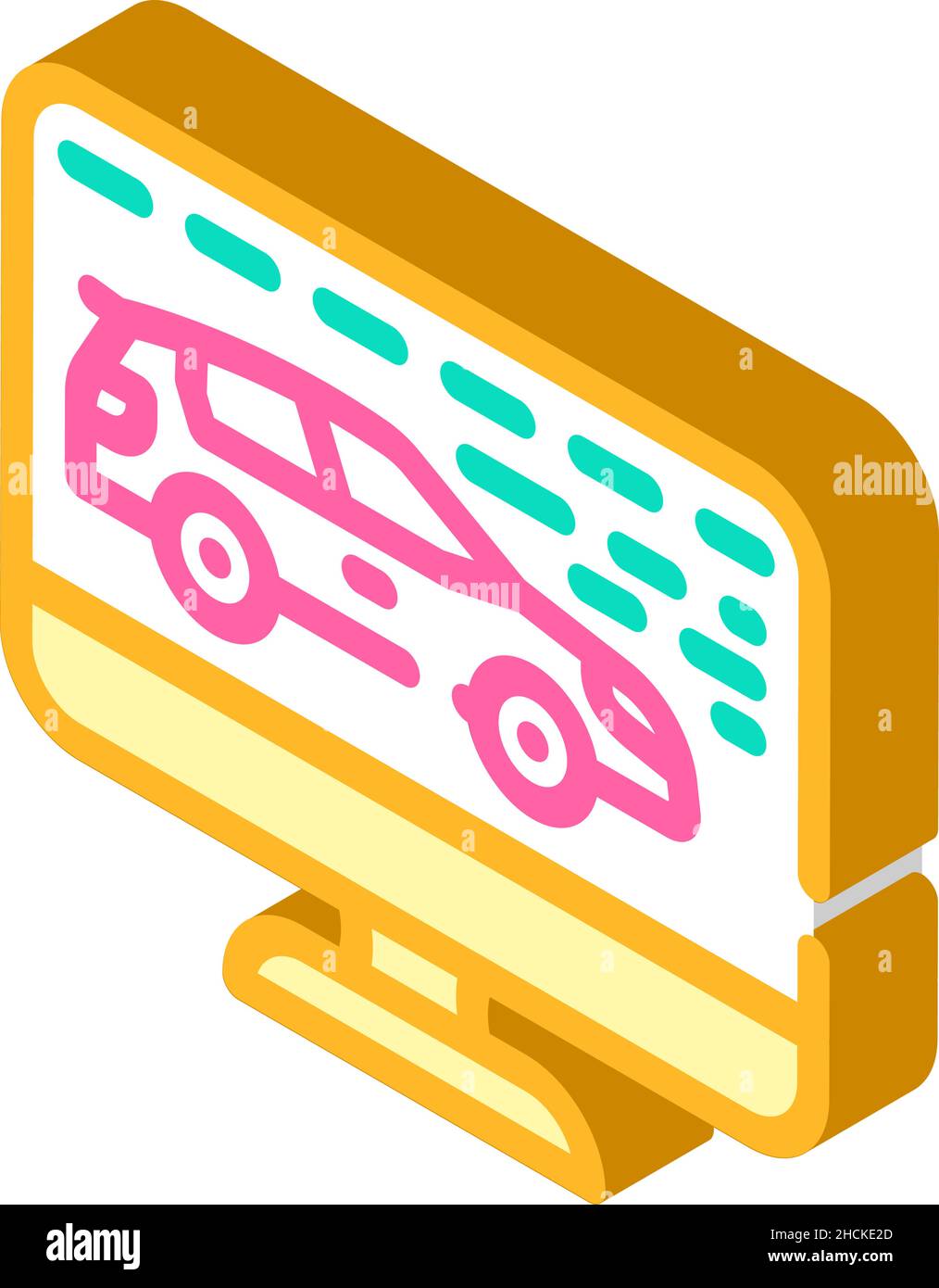 computer diagnostics of cars isometric icon vector illustration Stock ...