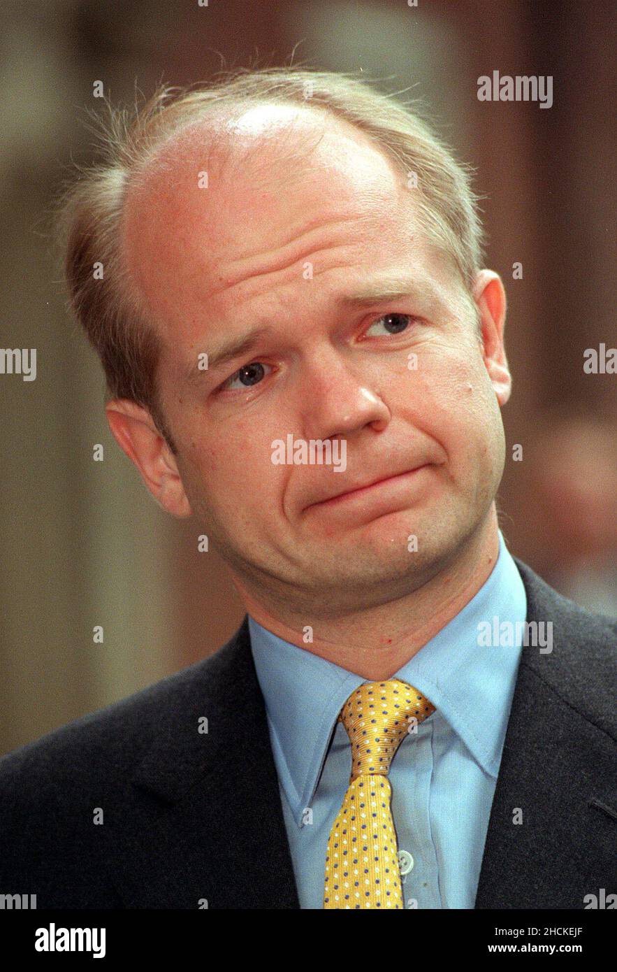 File photo dated 21/9/98 of the then Tory leader William Hague who urged Tony Blair to delay the referendum on Scottish devolution following the death of Diana, Princess of Wales, according newly-released official papers. Issue date: Thursday December 30, 2021. Stock Photo