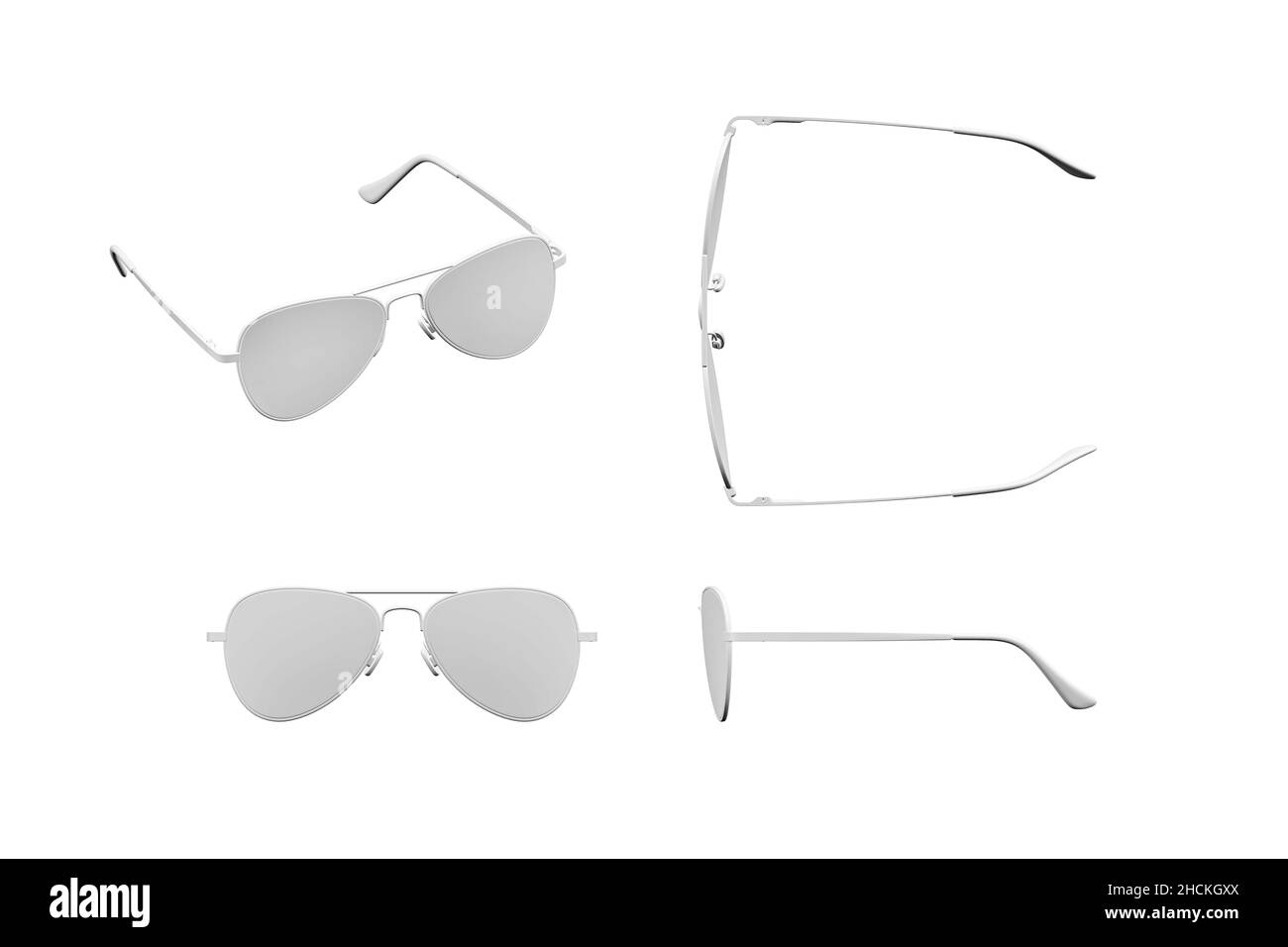 Sunglasses mockup isolated on white background - 3d render Stock Photo