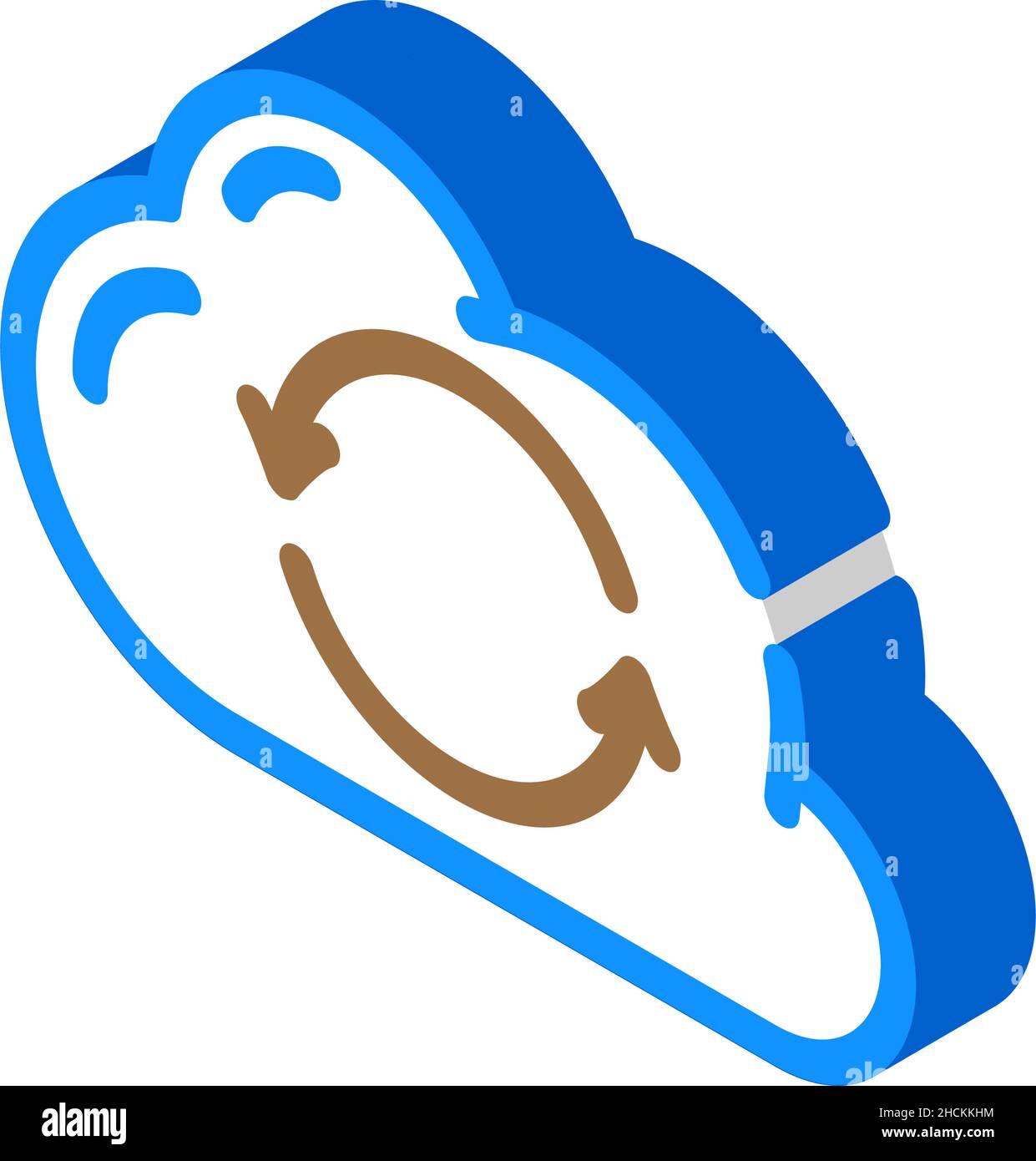 sync file with cloud isometric icon vector illustration Stock Vector ...