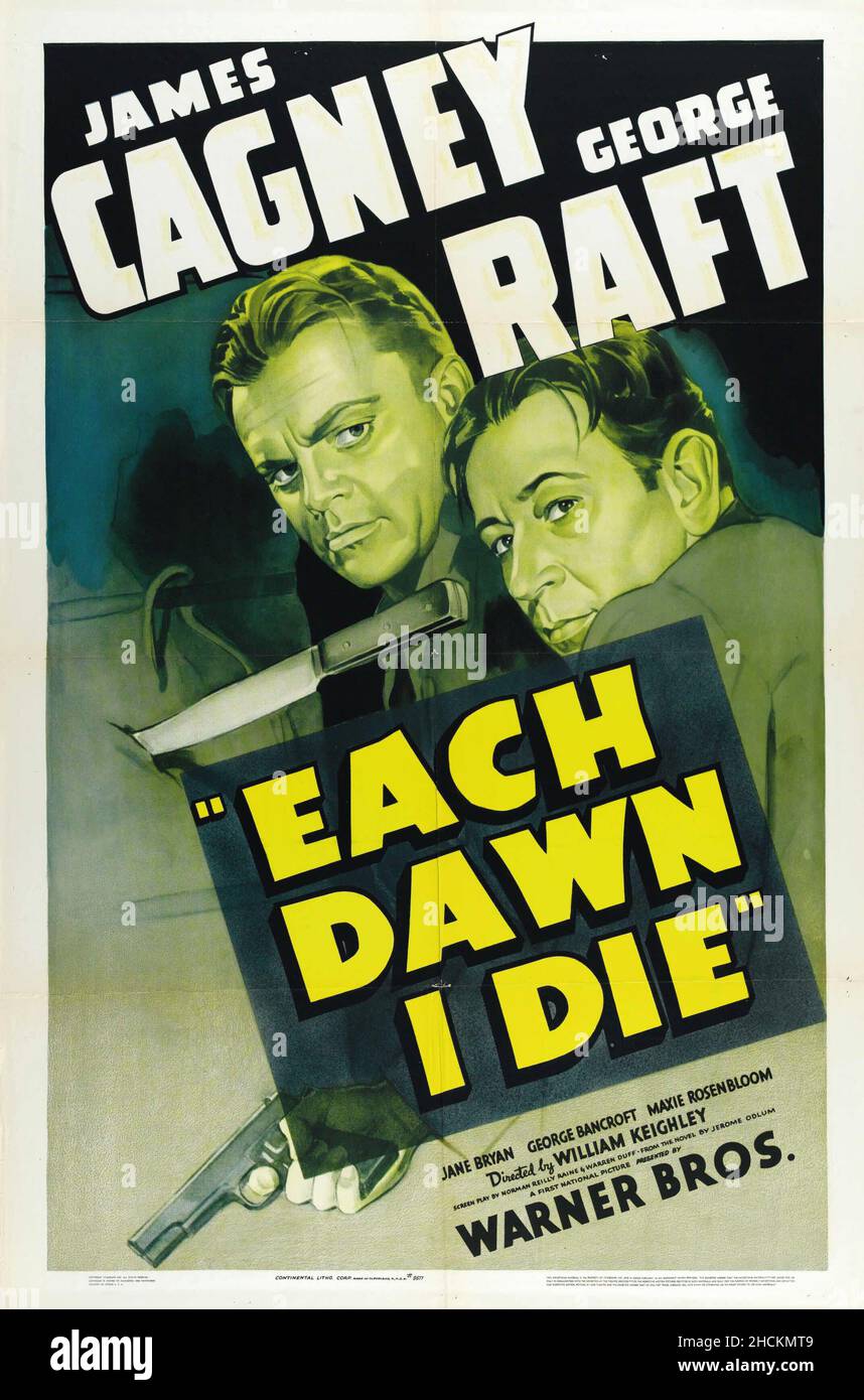 JAMES CAGNEY and GEORGE RAFT in EACH DAWN I DIE (1939), directed by WILLIAM KEIGHLEY. Credit: WARNER BROTHERS / Album Stock Photo