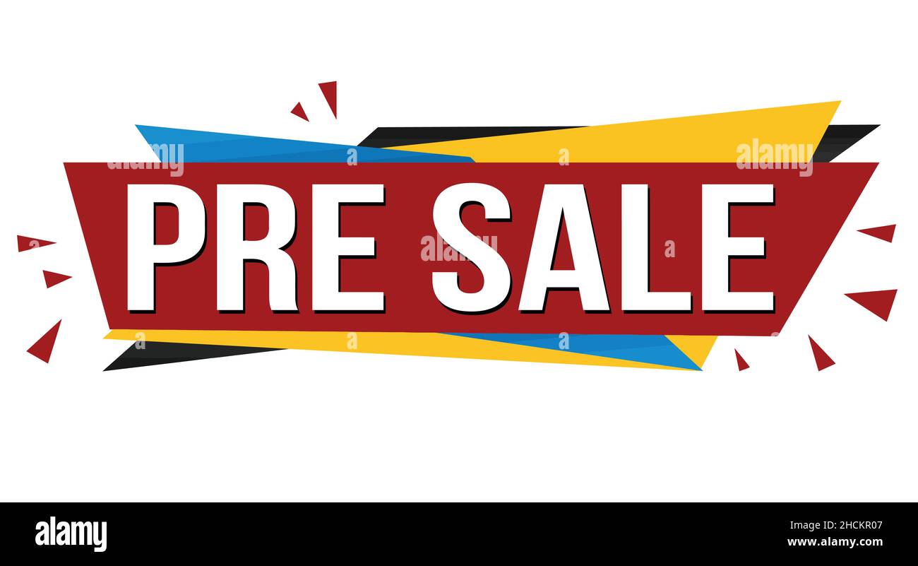 Pre sale banner design on white background, vector illustration Stock