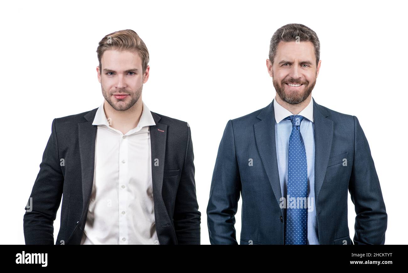 well groomed men. boss and employee. business partners. executive. professional successful ceo