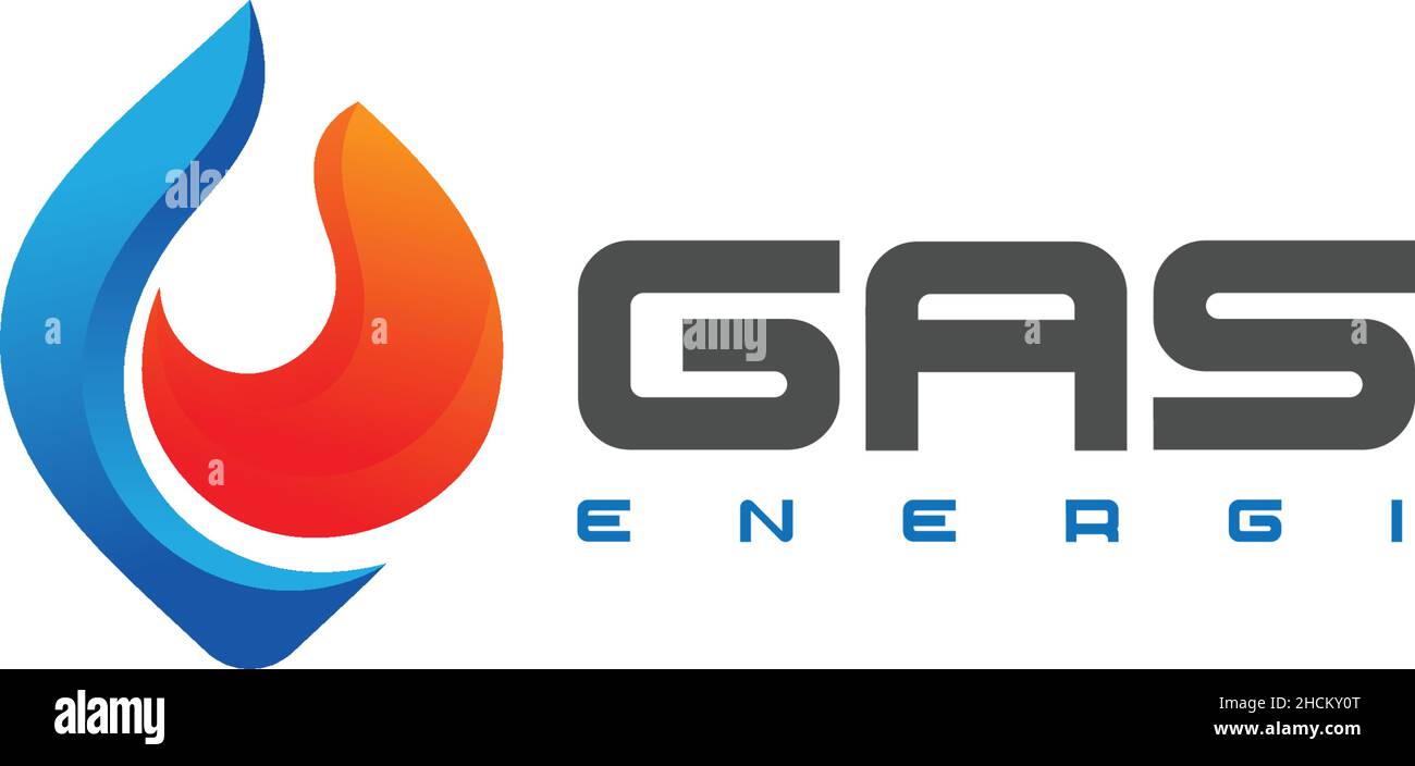 Modern colorful FIRE ENERGY power logo design Stock Vector