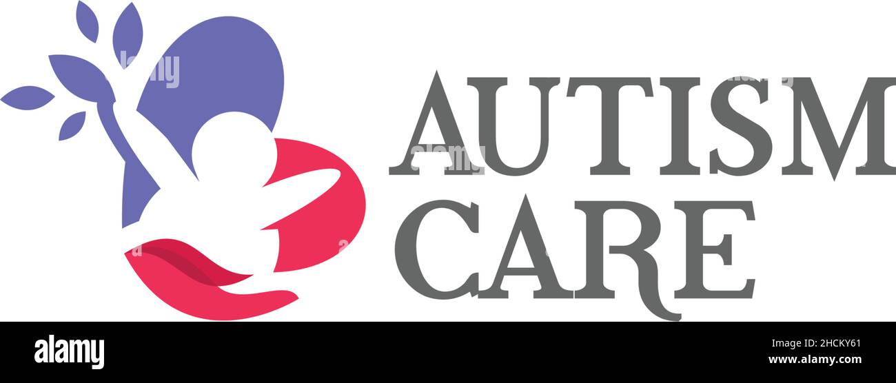 Modern Colorful AUTISM CARE People logo design Stock Vector