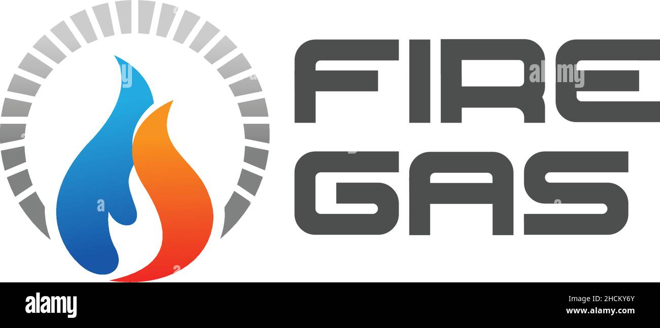 Modern Colorful FIRE GAS Fuel Flaming logo design Stock Vector Image