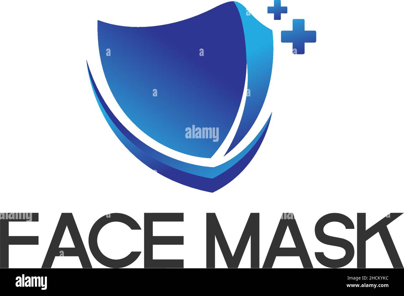 Minimalist FACE MASK Protection Safety logo design Stock Vector