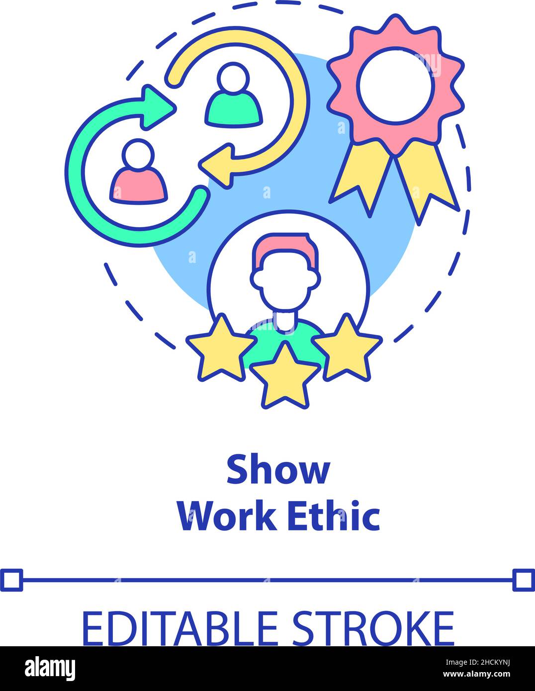 Show work ethic concept icon Stock Vector