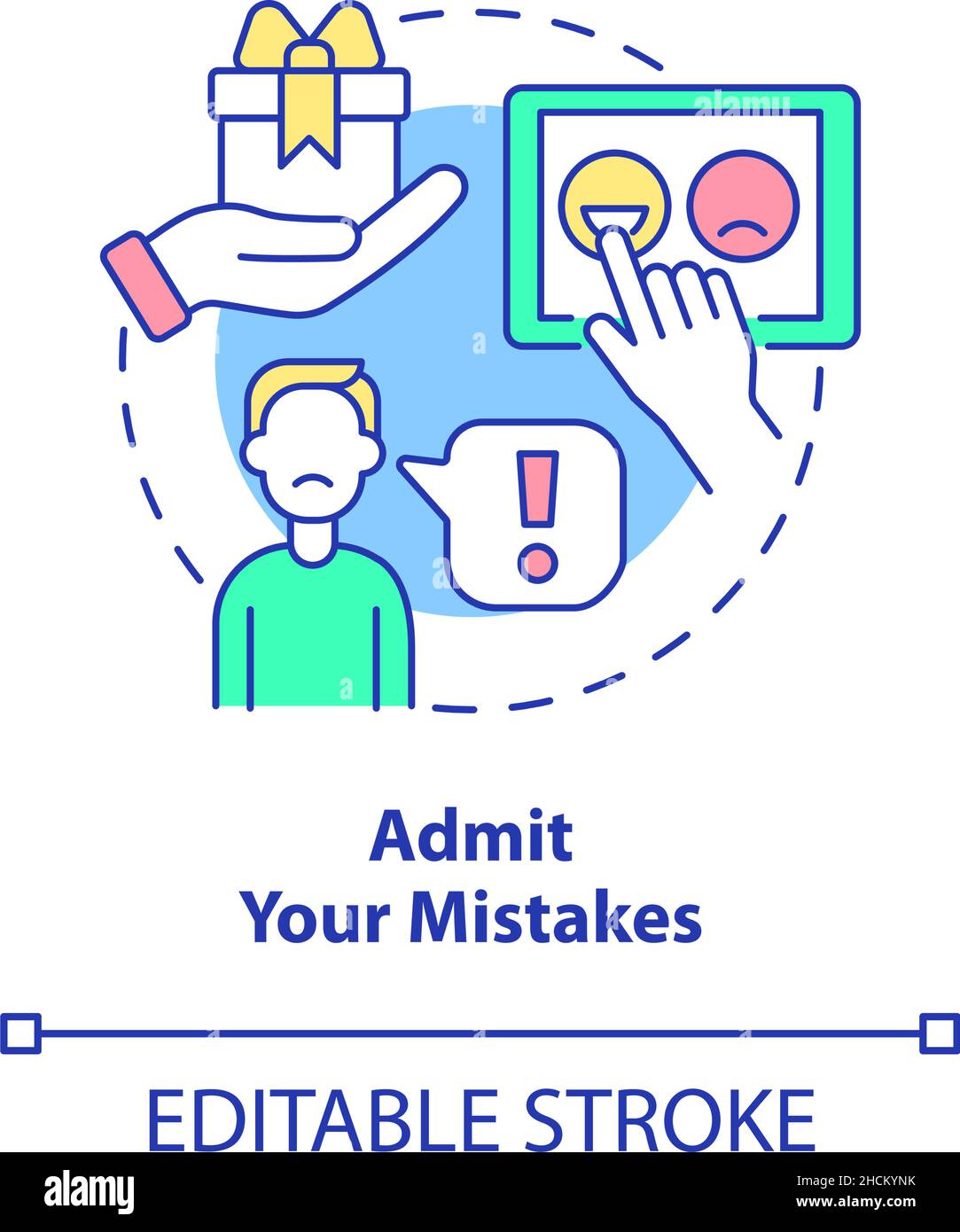 Admit Your Mistakes Concept Icon Stock Vector Image And Art Alamy 