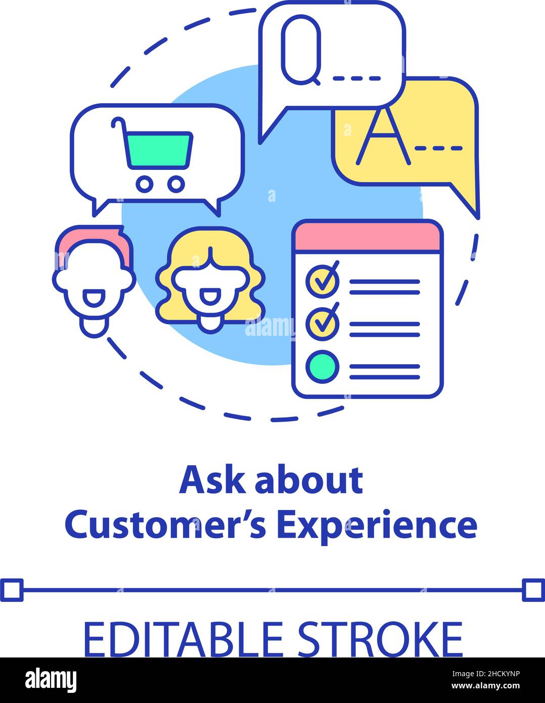 Ask about customers experience concept icon Stock Vector Image & Art ...