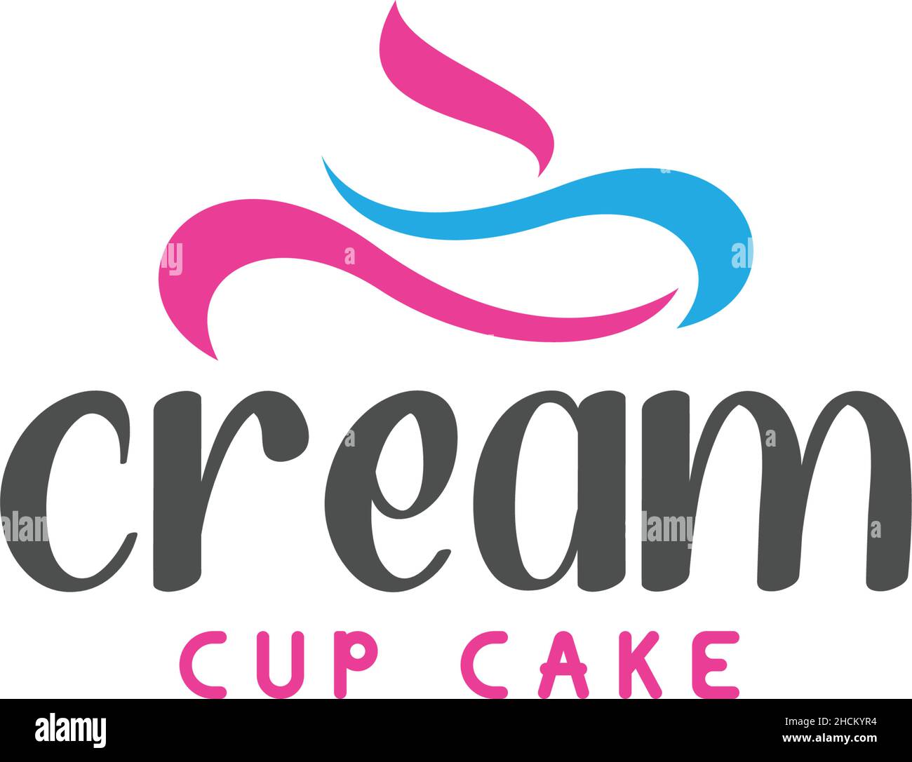 Modern colorful CREAM CUP CAKE yummy logo design Stock Vector Image