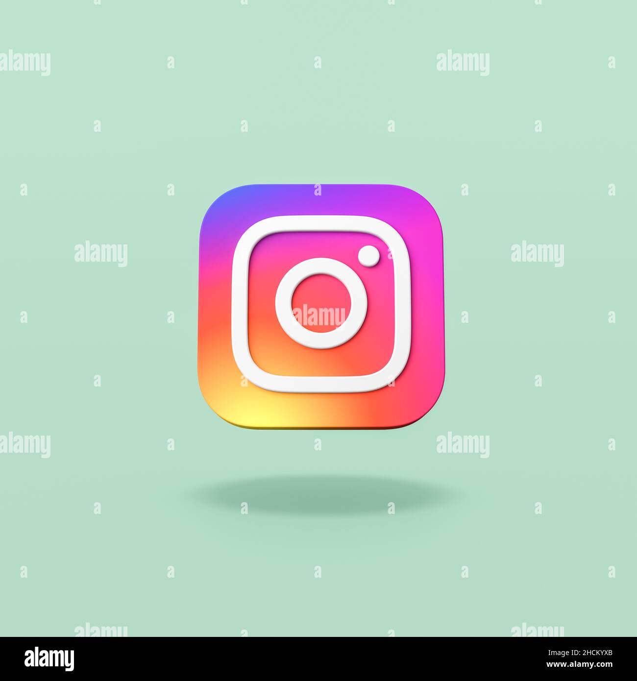 Instagram Logo on Flat Green Background Stock Photo - Alamy