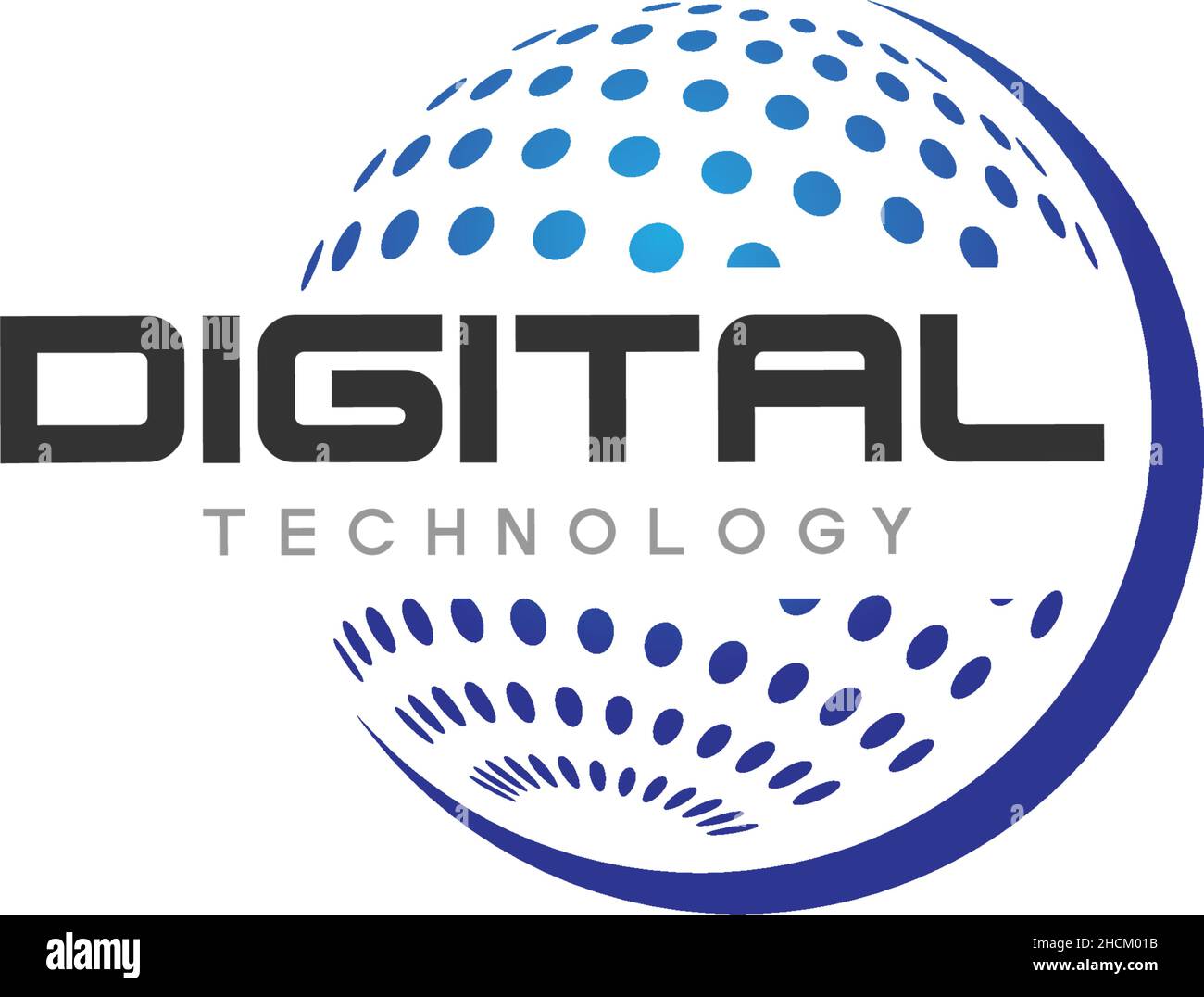 Flat DIGITAL TECHNOLOGY Globe Word logo design Stock Vector Image & Art