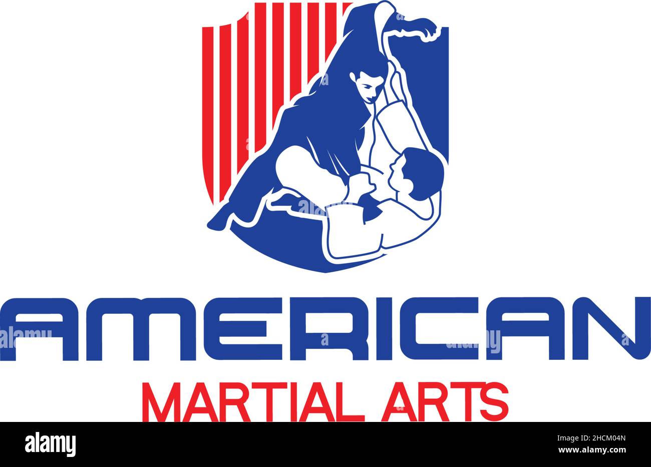 Modern Judo AMERICAN MARTIAL ARTS logo design Stock Vector