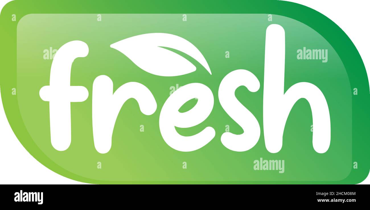 Modern colorful FRESH nature green logo design Stock Vector