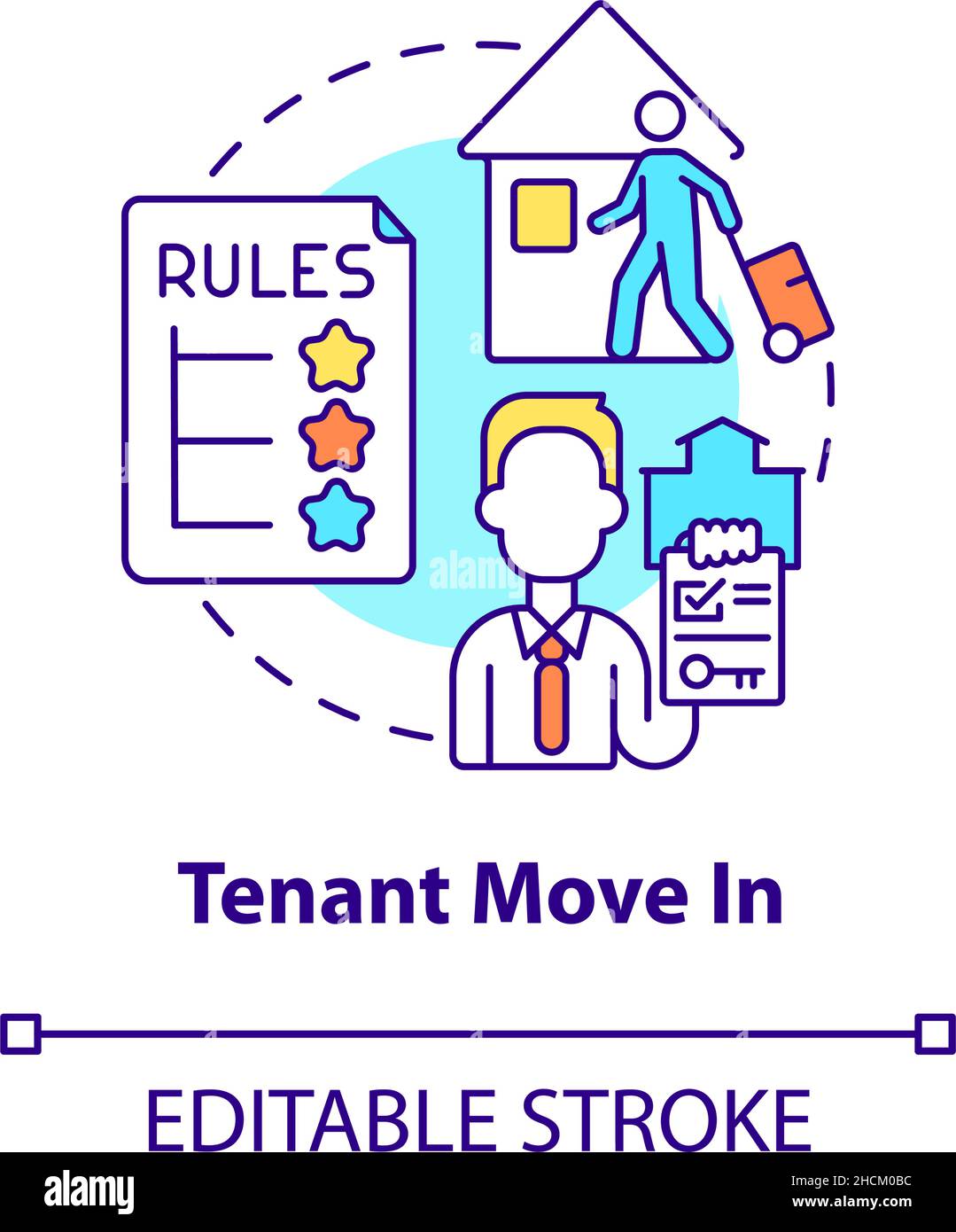 Tenant move in concept icon Stock Vector