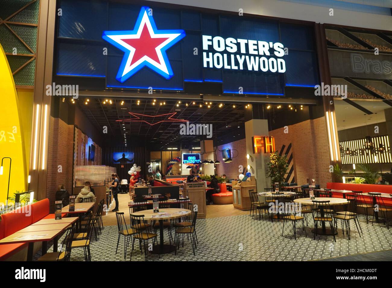 San Sebastian, Gipuzkoa, Basque Country: November 2021: Exterior of the new Fosters Hollywood store in the shopping center Stock Photo