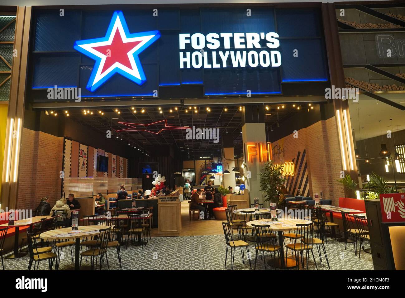 San Sebastian, Gipuzkoa, Basque Country: November 2021: Exterior of the new Fosters Hollywood store in the shopping center Stock Photo