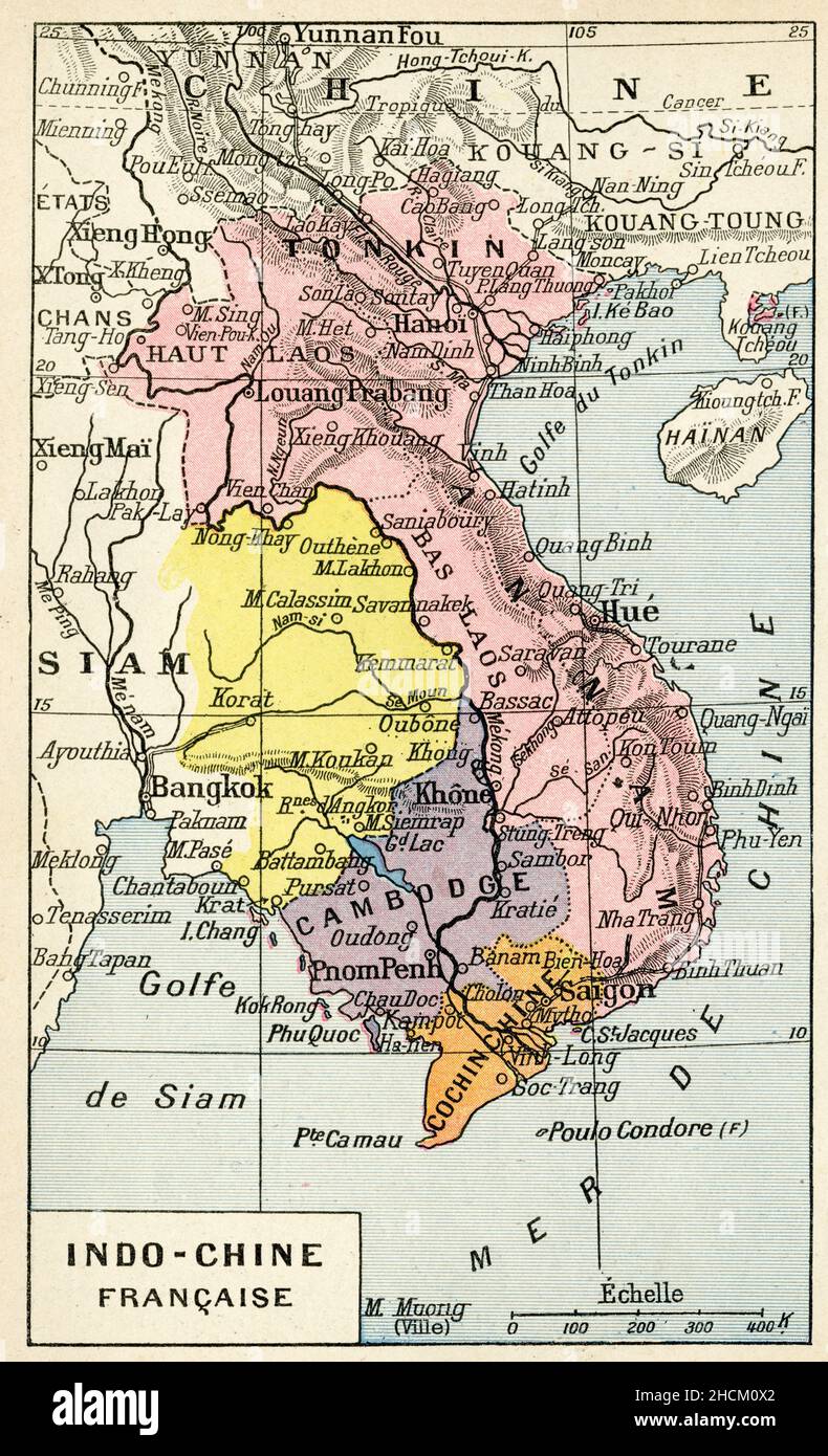 Carte de Indo-Chine Française Stock Photo - Alamy