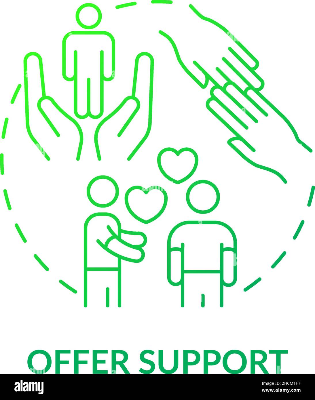 Offer support green gradient concept icon Stock Vector Image & Art - Alamy