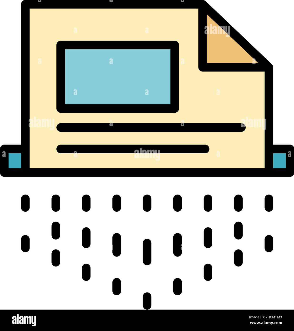 Destroyed report icon. Outline destroyed report vector icon color flat ...