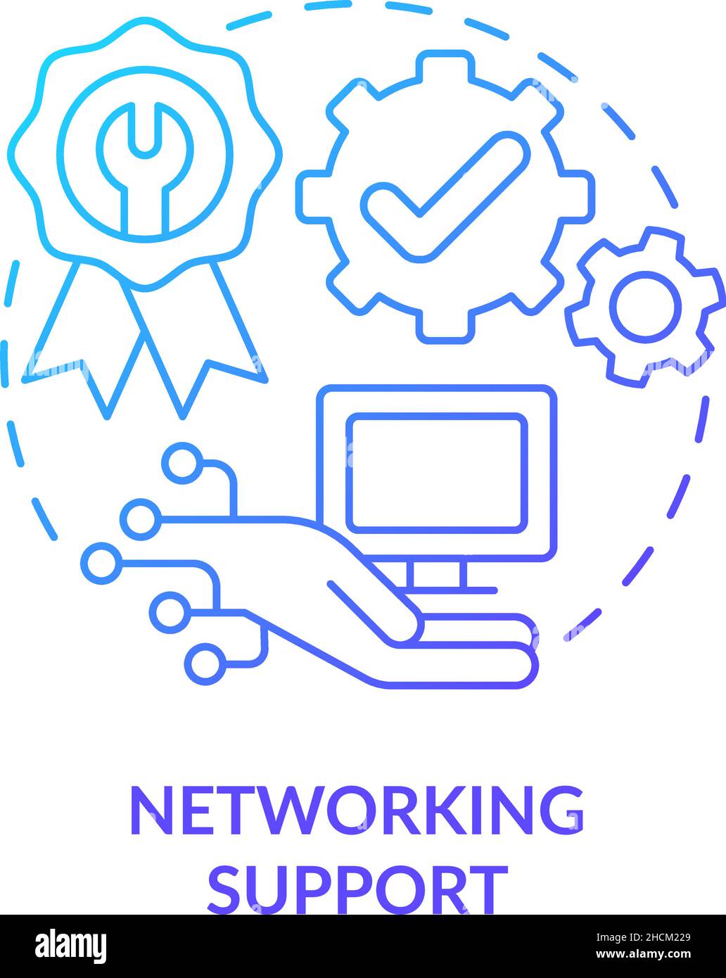 Networking support blue gradient concept icon Stock Vector Image & Art