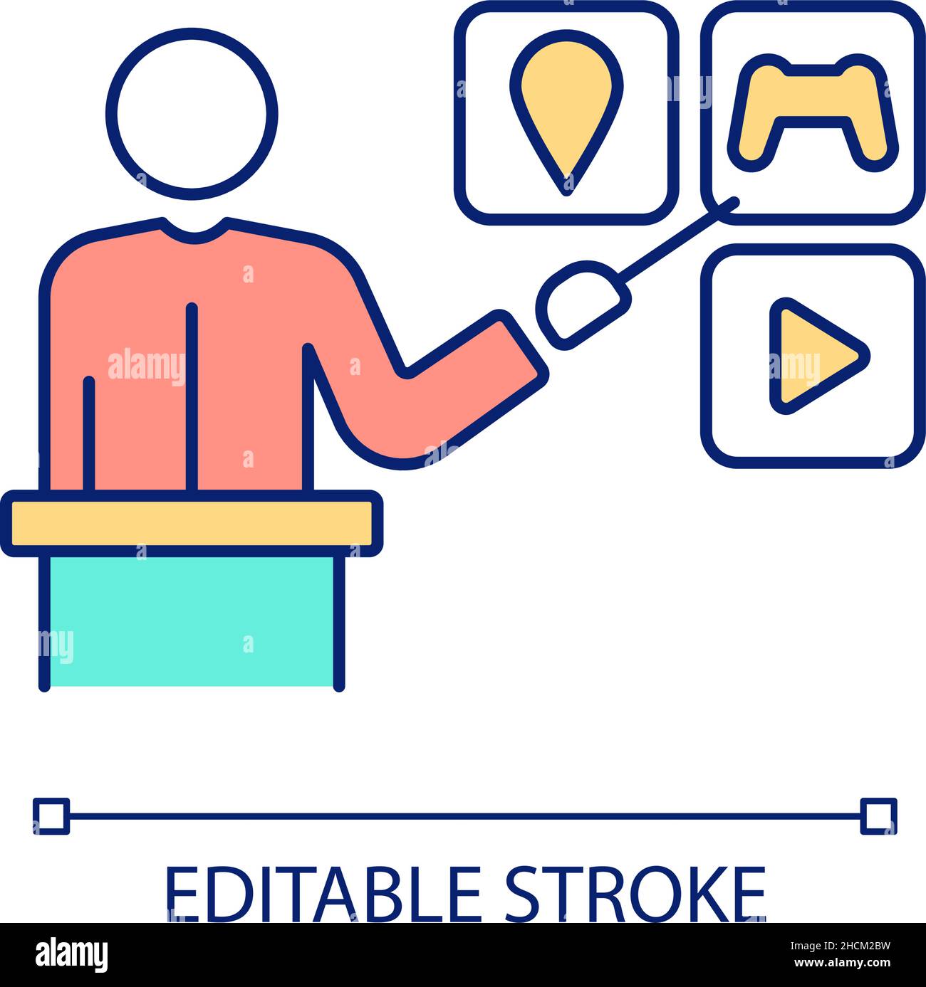 Teaching appplication development RGB color icon Stock Vector