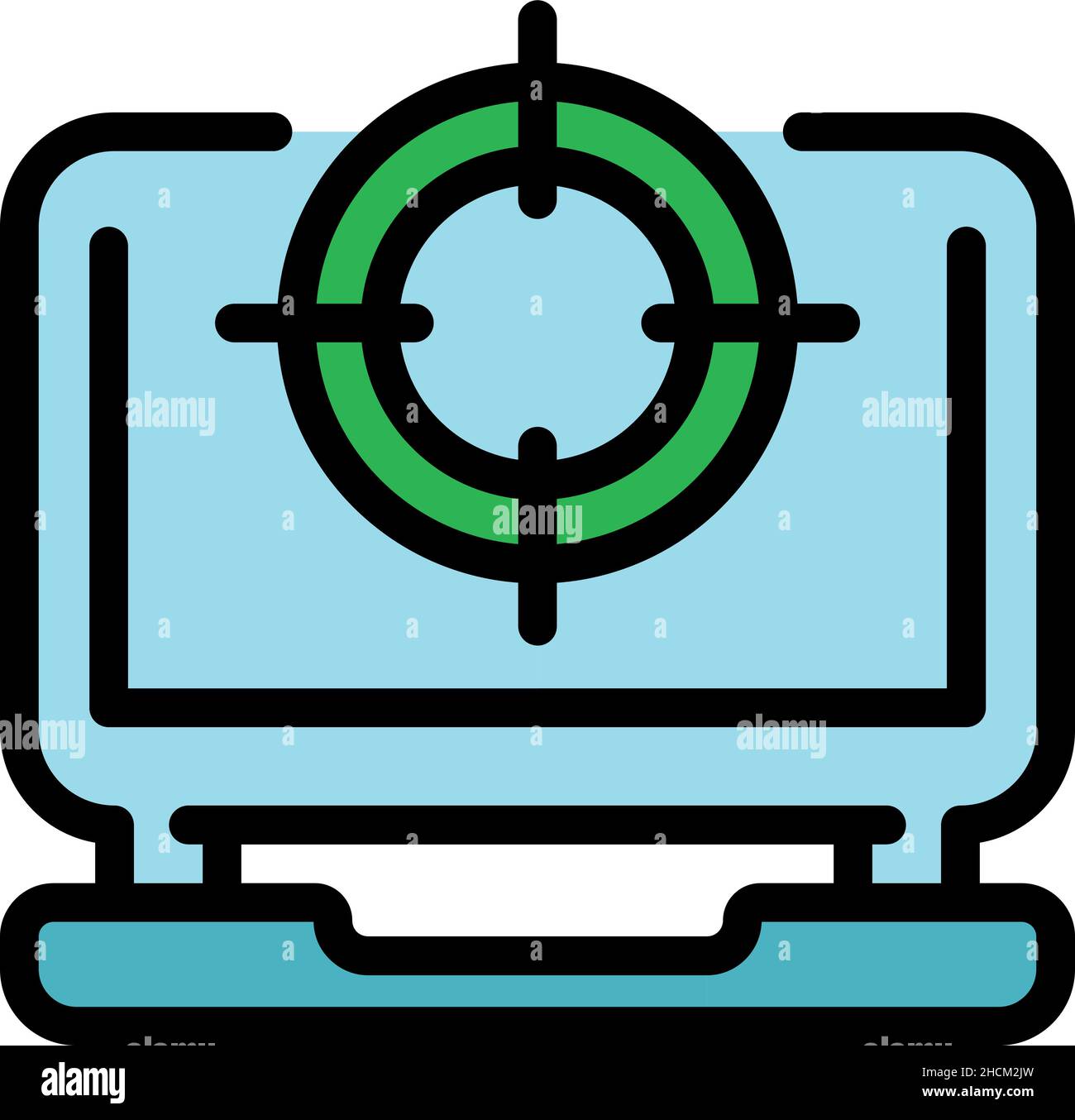 Marketing target icon. Outline marketing target vector icon color flat ...