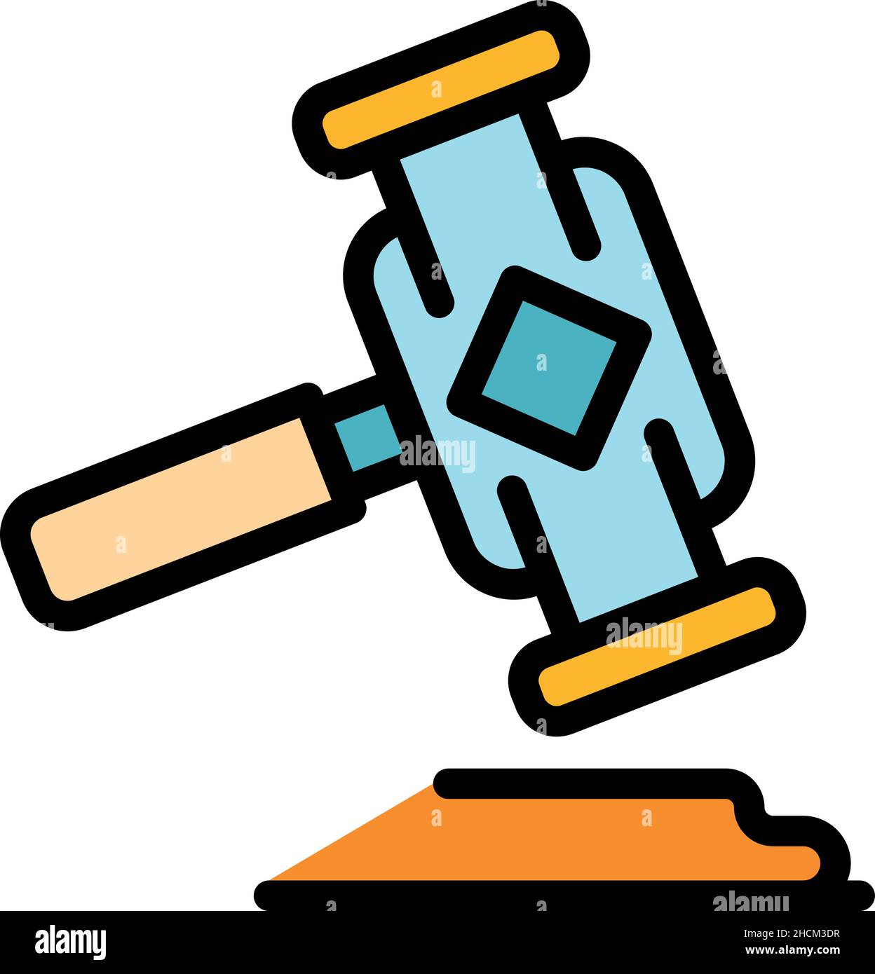 Tender hammer icon. Outline tender hammer vector icon color flat isolated Stock Vector