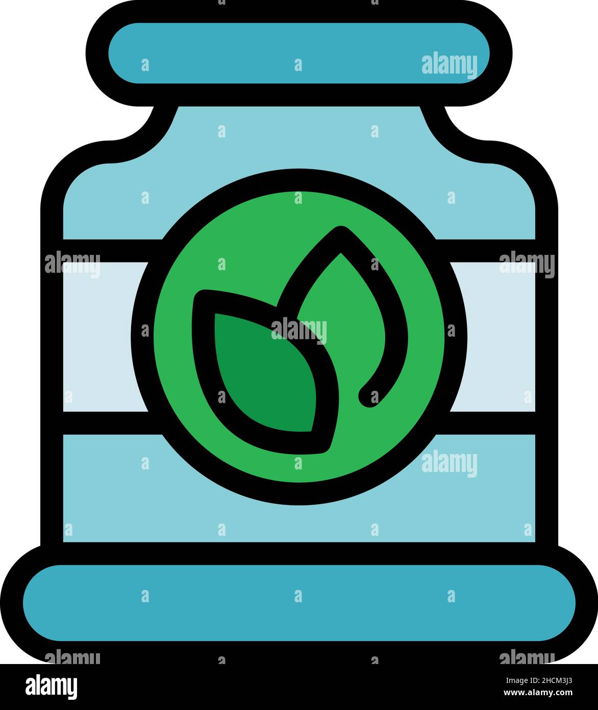 Sport nutrition jar icon. Outline sport nutrition jar vector icon color flat isolated Stock Vector